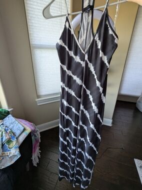 Black & White Tie-Dye Maxi Dress